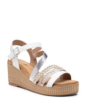 Load image into Gallery viewer, White lg retro charm wedge sandal