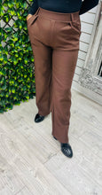 Load image into Gallery viewer, Brown or navy wide leg amber trouser
