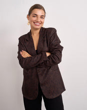 Load image into Gallery viewer, Burgundy or brown leopard print kyla blazer jacket
