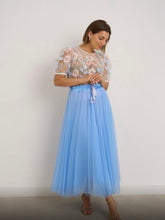Load image into Gallery viewer, Blue or cream kyla tulle skirts
