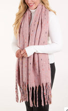 Load image into Gallery viewer, Green, pink or ivory rainbow dash tassle scarf
