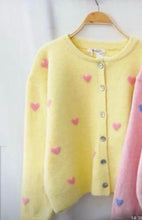 Load image into Gallery viewer, Lemon or blue heart cardigans

