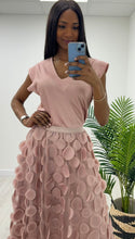 Load image into Gallery viewer, Pink blush, blue, taupe, cream 3d disc skirt
