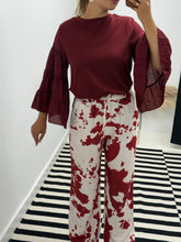 Load image into Gallery viewer, Brown or burgundy cow print elastic waist kyla trouser
