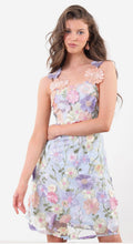 Load image into Gallery viewer, Blue flower lace strappy marc angelo dress
