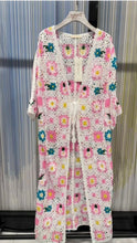 Load image into Gallery viewer, Pink or blue crochet long waistcoat
