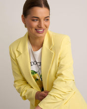 Load image into Gallery viewer, Lemon one button ruched sleeve blazer
