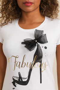 White black heel fabulous t-shirt