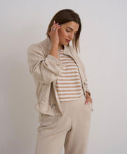 Load image into Gallery viewer, Beige kyla suit zippy jacket with matching trousers
