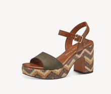 Load image into Gallery viewer, Khaki comb marco tozzi heeled sandal

