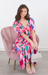Pink multi marc angelo dress