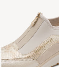 Load image into Gallery viewer, Beige and gold new spring marco tozzi sneaker trainer boot
