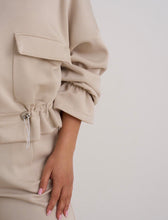Load image into Gallery viewer, Beige kyla suit zippy jacket with matching trousers
