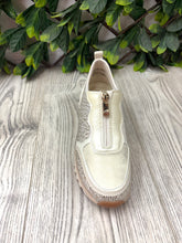 Load image into Gallery viewer, Jewel heart beige marco tozzi zip front trainer
