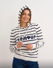 Load image into Gallery viewer, Navy and white or white and navy stripped kyla hoodie
