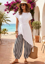 Load image into Gallery viewer, Green, taupe, chocolate, white, black n twist trouser and top co ord set
