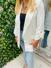 Load image into Gallery viewer, White button sleeve blazer
