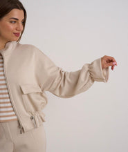Load image into Gallery viewer, Beige kyla suit zippy jacket with matching trousers

