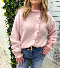 Load image into Gallery viewer, Baby blue or pink plain frill front cardigans
