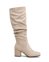 Load image into Gallery viewer, Taupe or black long suede zipped LG boots size 4
