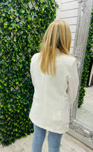 Load image into Gallery viewer, White button sleeve blazer
