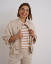 Load image into Gallery viewer, Beige kyla suit zippy jacket with matching trousers
