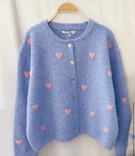 Load image into Gallery viewer, Lemon or blue heart cardigans
