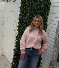 Load image into Gallery viewer, Baby blue or pink plain frill front cardigans
