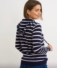 Load image into Gallery viewer, Navy and white or white and navy stripped kyla hoodie
