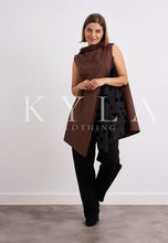 Load image into Gallery viewer, Black or brown side detail kyla sleeveless top
