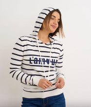 Load image into Gallery viewer, Navy and white or white and navy stripped kyla hoodie
