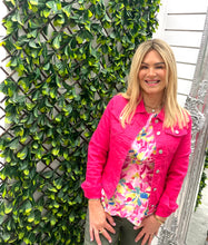 Load image into Gallery viewer, Fuschia pink denim jacket size 10
