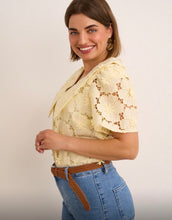 Load image into Gallery viewer, lemon lace kyla oversize collar blouse top
