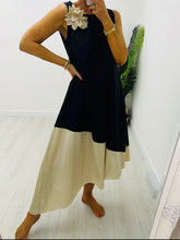 Load image into Gallery viewer, Green khaki, cream or black 3d flower dress
