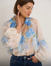 Load image into Gallery viewer, Blue or pink floral kyla blouse top
