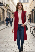 Load image into Gallery viewer, Brown, black, burgundy, rust long paris 6181stud waistcoat
