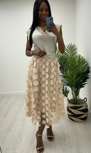 Load image into Gallery viewer, Pink blush, blue, taupe, cream 3d disc skirt

