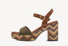 Load image into Gallery viewer, Khaki comb marco tozzi heeled sandal
