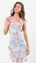 Load image into Gallery viewer, Blue flower lace strappy marc angelo dress
