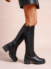 Load image into Gallery viewer, Black stitching long stretch LG boots 4,5,6,7,8
