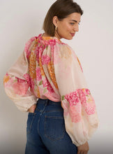 Load image into Gallery viewer, Blue or pink floral kyla blouse top
