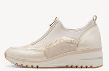 Load image into Gallery viewer, Beige and gold new spring marco tozzi sneaker trainer boot
