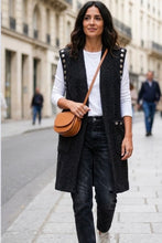 Load image into Gallery viewer, Brown, black, burgundy, rust long paris 6181stud waistcoat
