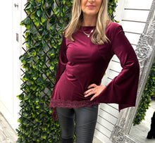 Load image into Gallery viewer, Burgundy, brown, black velvet lace tops
