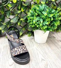 Load image into Gallery viewer, Black leopard 970 marco tozzi strappy sandal
