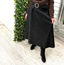 Load image into Gallery viewer, Burgundy or black belted leather look marc angelo skirt
