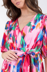 Pink multi marc angelo dress