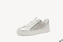 Load image into Gallery viewer, Silver zipped marco tozzi trainer
