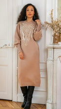 Load image into Gallery viewer, Beige sequin front dress
