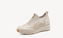 Load image into Gallery viewer, Beige and gold new spring marco tozzi sneaker trainer boot
